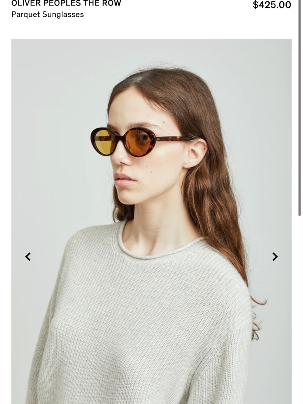 Oliver people x the row parquet Champagne Round Sunglasses with Brown Lenses - Picture 7 of 7